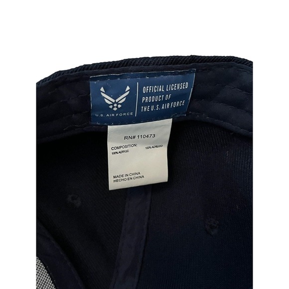 US AIR FORCE LICENSED NAVY BLUE ADJUSTABLE HAT CAP SEAL MILITARY WINGS USAF LOGO - Picture 6 of 6